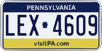 PA license plate LEX4609