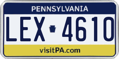 PA license plate LEX4610