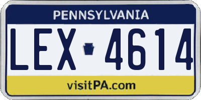 PA license plate LEX4614