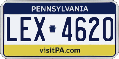 PA license plate LEX4620