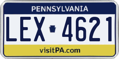 PA license plate LEX4621
