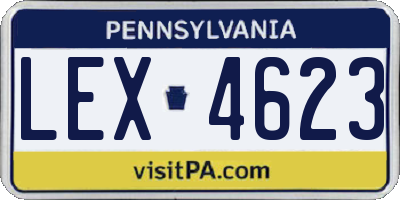 PA license plate LEX4623