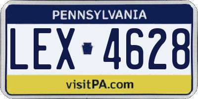 PA license plate LEX4628
