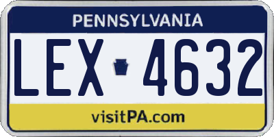 PA license plate LEX4632