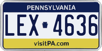 PA license plate LEX4636