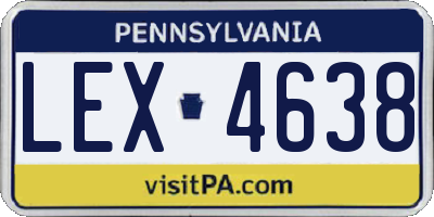 PA license plate LEX4638