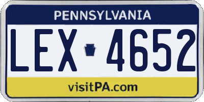 PA license plate LEX4652