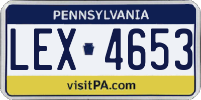 PA license plate LEX4653