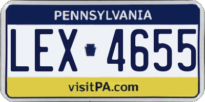 PA license plate LEX4655