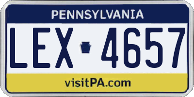 PA license plate LEX4657