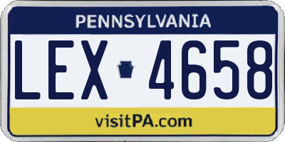 PA license plate LEX4658