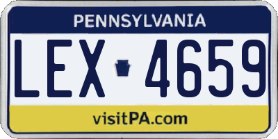 PA license plate LEX4659