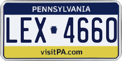 PA license plate LEX4660