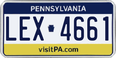 PA license plate LEX4661