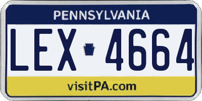 PA license plate LEX4664
