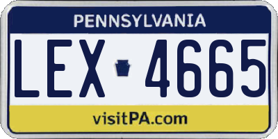 PA license plate LEX4665