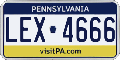 PA license plate LEX4666