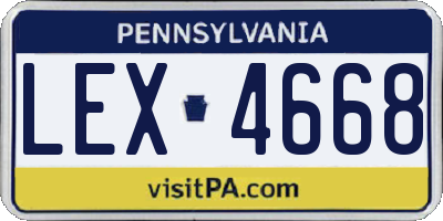 PA license plate LEX4668
