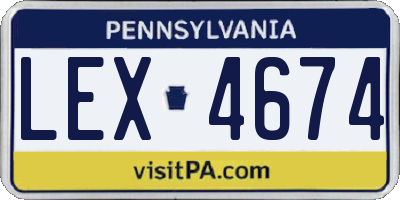 PA license plate LEX4674