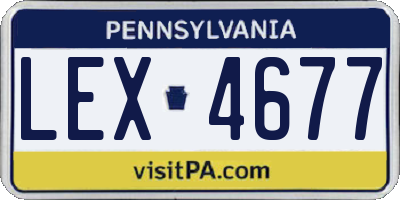 PA license plate LEX4677