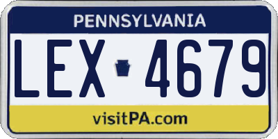 PA license plate LEX4679
