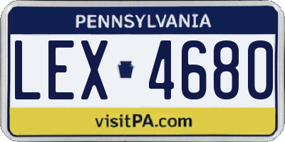 PA license plate LEX4680