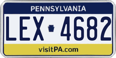 PA license plate LEX4682
