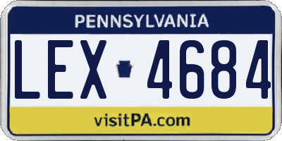 PA license plate LEX4684