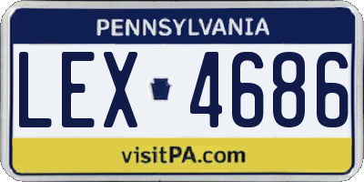 PA license plate LEX4686