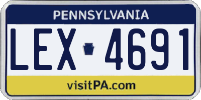 PA license plate LEX4691