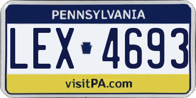 PA license plate LEX4693