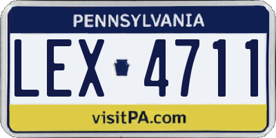 PA license plate LEX4711
