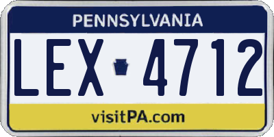 PA license plate LEX4712