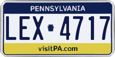 PA license plate LEX4717