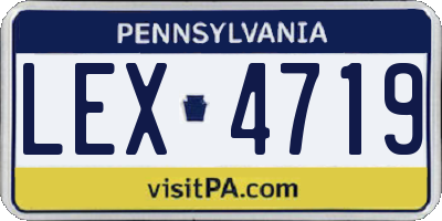 PA license plate LEX4719