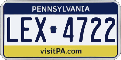 PA license plate LEX4722