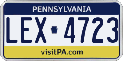 PA license plate LEX4723