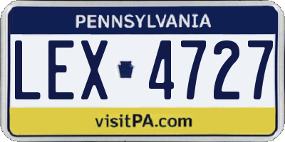 PA license plate LEX4727