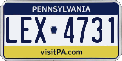 PA license plate LEX4731