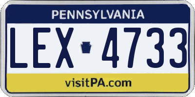 PA license plate LEX4733