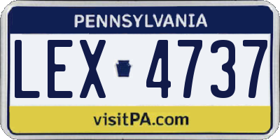 PA license plate LEX4737