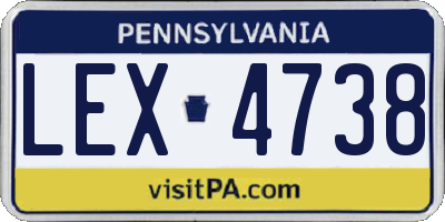 PA license plate LEX4738
