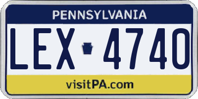 PA license plate LEX4740