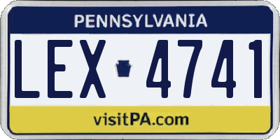 PA license plate LEX4741
