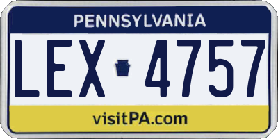 PA license plate LEX4757