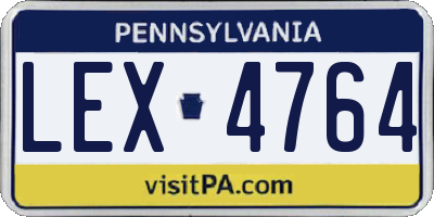 PA license plate LEX4764