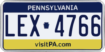 PA license plate LEX4766