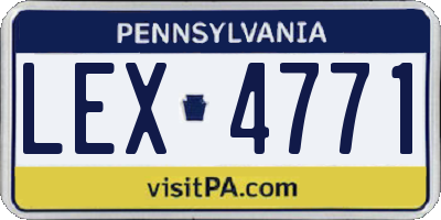 PA license plate LEX4771