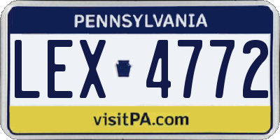 PA license plate LEX4772
