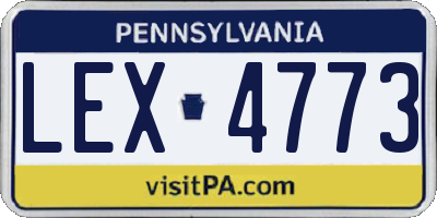 PA license plate LEX4773